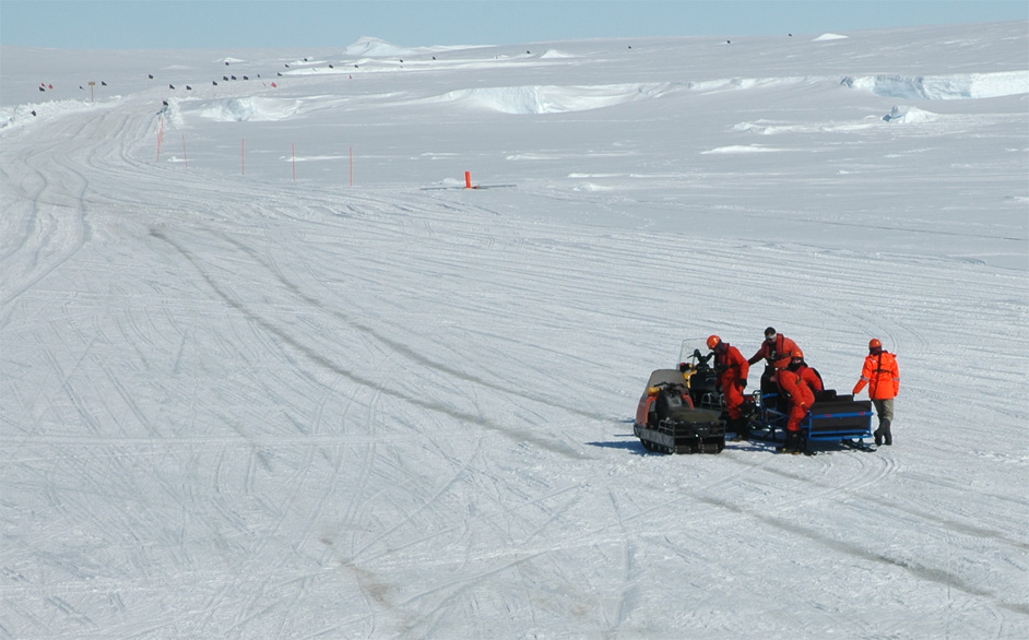 Ferrying driver on the Happy Sledge