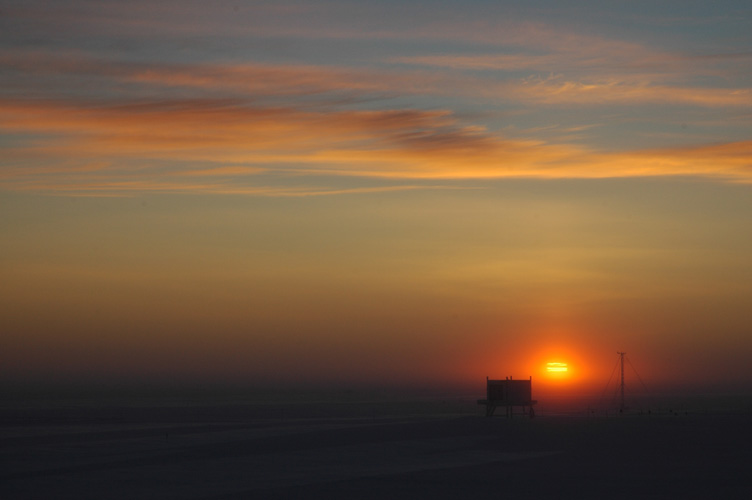 Sunrise behind the BART