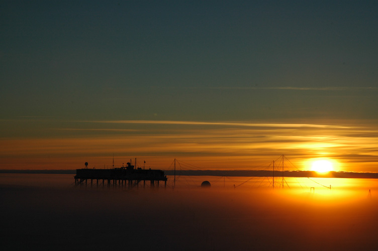 The Laws floating on a lake of mist as the sun glides past