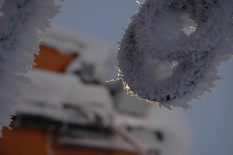 Rime ice on Piggott crane