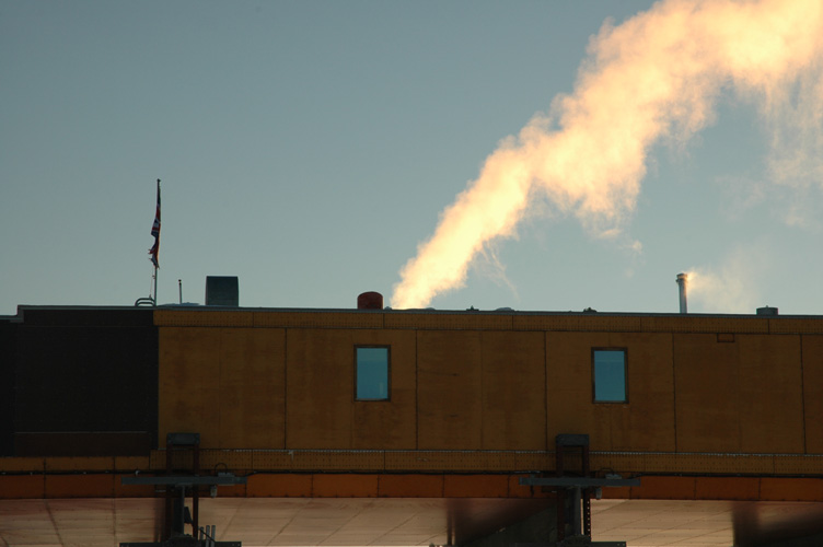 Steam from the generators