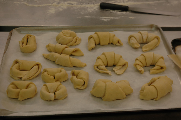 Croissants ready to rise