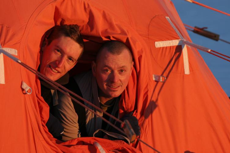 Me and Mark in our pyramid tent