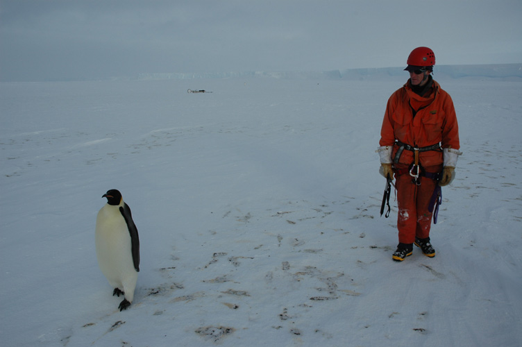 Me and a friend, a GPR sledge in the distance