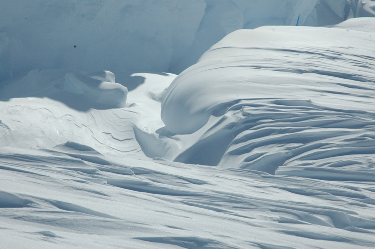 Wind blown folds of snow