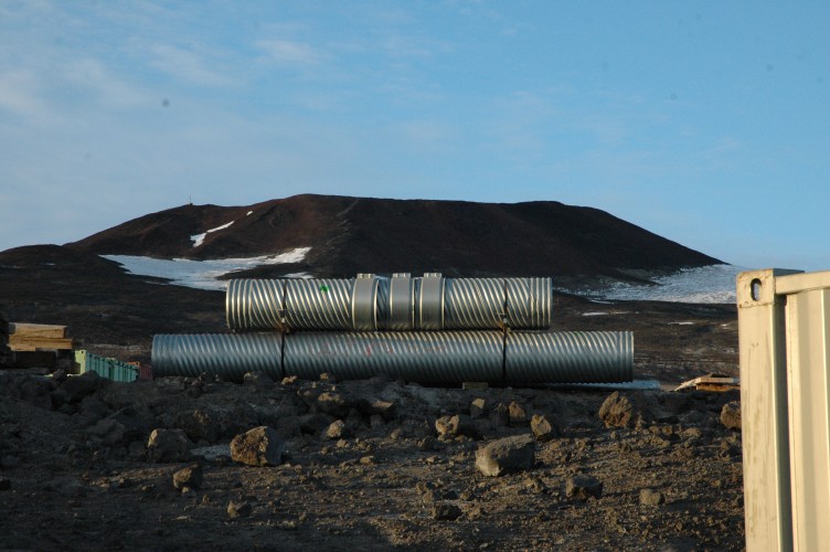 Arriving in Febuary, the snow on Ross Island as melted and dust blows about