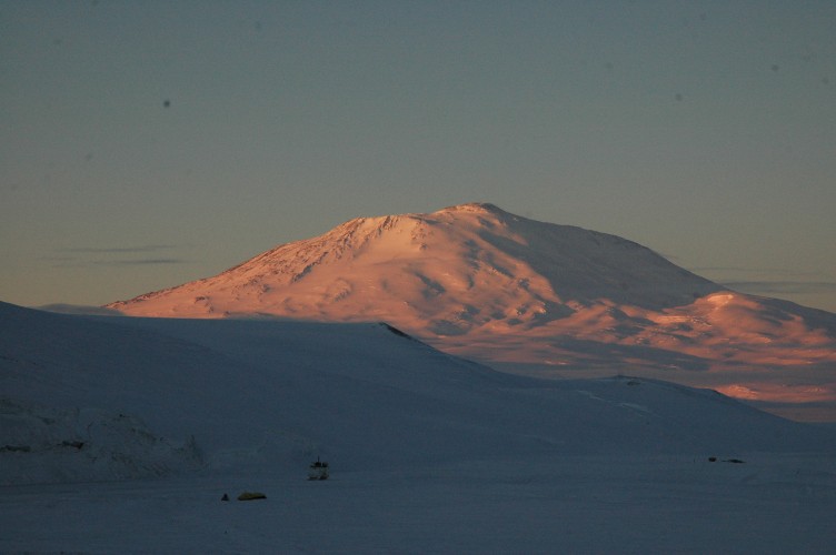 Erebus catches the setting sun