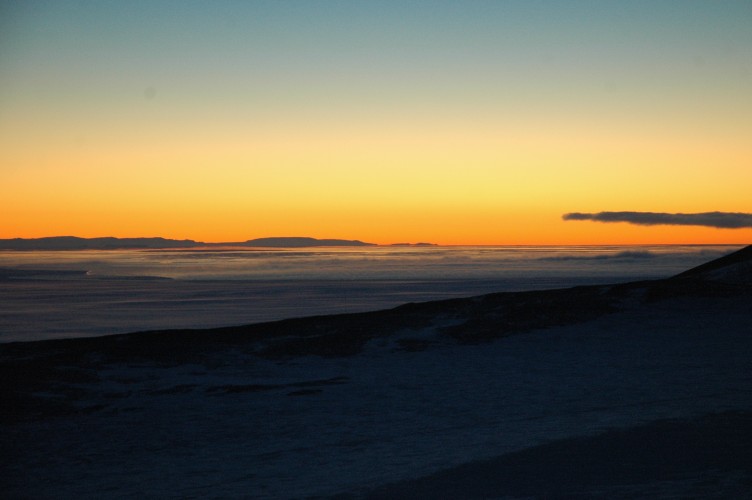 Open water freezes up throwing up clouds of sea smoke