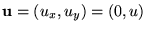 $\mathbf{u} = (u_x,u_y)=(0,u)$
