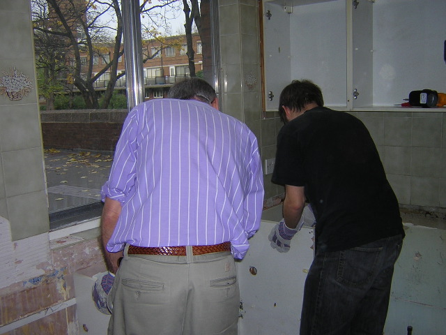 Dad & Rick dismantle the kitchen
