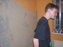 Pete stripping the study