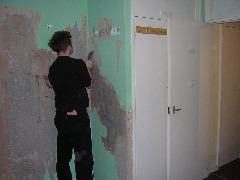 Sean stripping the bedroom