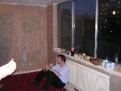 Snack-time in the now bare living room