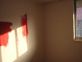 Red sample in bedroom